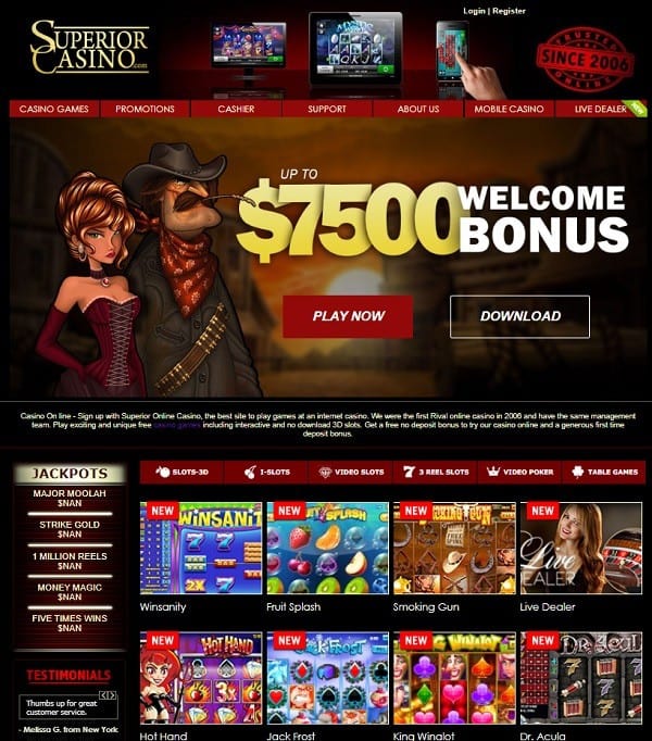 R$7500 bonus and R$25 no deposit required for new players