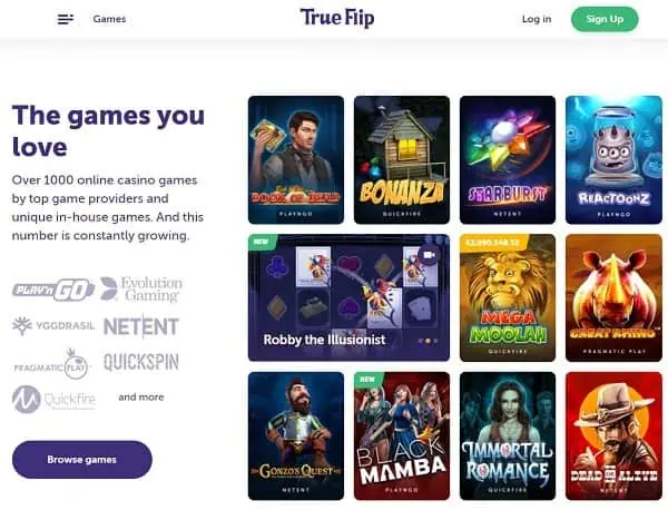 True Flip Online Casino Review 