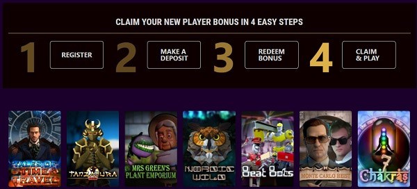 Register, login, claim bonus and play games