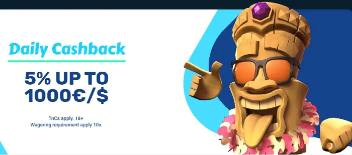 Daily Cashback 5% up to R$1000