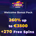 iWild Casino 20 no deposit free spins + R$3500 welcome bonus + 270 free spins